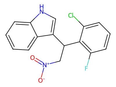 3-[1-(2-chloro-6-fluorophenyl)-2-nitroethyl]-1H-indole structure
