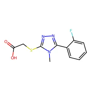 2-{[5-(2-fluorophenyl)-4-methyl-4H-1,2,4-triazol-3-yl]sulfanyl}acetic acid structure