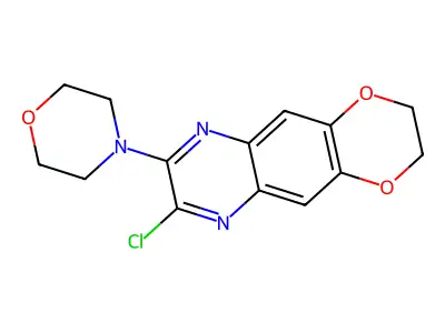4-{8-chloro-2H,3H-[1,4]dioxino[2,3-g]quinoxalin-7-yl}morpholine structure