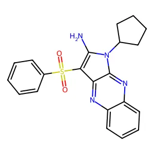 1-cyclopentyl-3-(phenylsulfonyl)-1H-pyrrolo[2,3-b]quinoxalin-2-amine structure