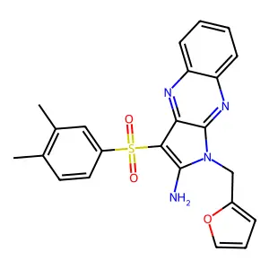 3-(3,4-Dimethyl-benzenesulfonyl)-1-furan-2-ylmethyl-1H-pyrrolo[2,3-b]quinoxalin-2-ylamine structure