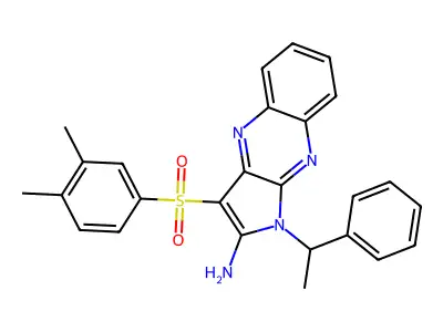 3-[(3,4-dimethylphenyl)sulfonyl]-1-(1-phenylethyl)-1H-pyrrolo[2,3-b]quinoxalin-2-amine structure