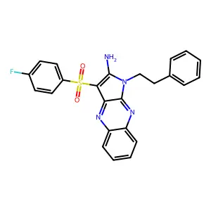 3-[(4-fluorophenyl)sulfonyl]-1-(2-phenylethyl)-1H-pyrrolo[2,3-b]quinoxalin-2-amine structure