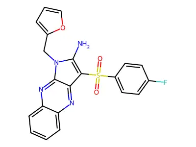 3-(4-fluorobenzenesulfonyl)-1-[(furan-2-yl)methyl]-1H-pyrrolo[2,3-b]quinoxalin-2-amine structure