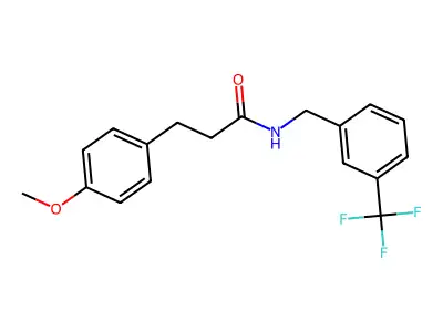 3-(4-methoxyphenyl)-N-[[3-(trifluoromethyl)phenyl]methyl]propanamide structure