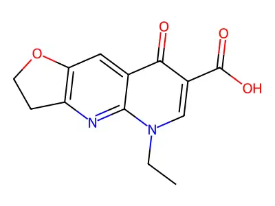 Furo(3,2-b)(1,8)naphthyridine-7-carboxylic acid, 2,3,5,8-tetrahydro-5-ethyl-8-oxo- structure
