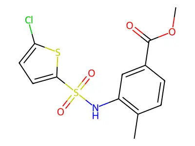 Methyl 3-{[(5-chlorothiophen-2-yl)sulfonyl]amino}-4-methylbenzoate structure