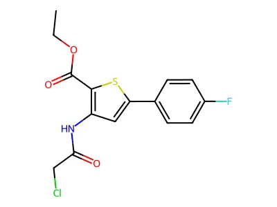 Ethyl 3-(2-chloroacetamido)-5-(4-fluorophenyl)thiophene-2-carboxylate structure