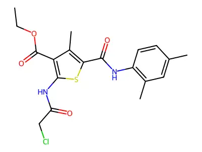ethyl 2-(2-chloroacetamido)-5-[(2,4-dimethylphenyl)carbamoyl]-4-methylthiophene-3-carboxylate structure