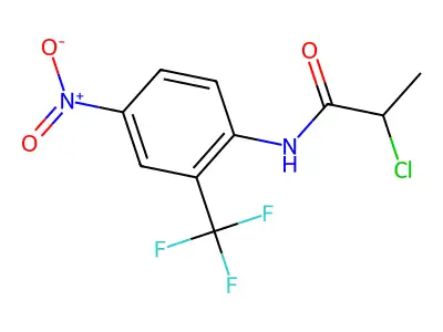 2-chloro-N-[4-nitro-2-(trifluoromethyl)phenyl]propanamide structure