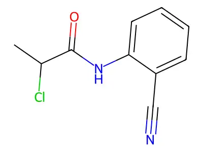 2-chloro-N-(2-cyanophenyl)propanamide structure