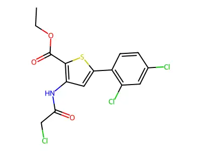 Ethyl 3-(2-chloroacetamido)-5-(2,4-dichlorophenyl)thiophene-2-carboxylate structure