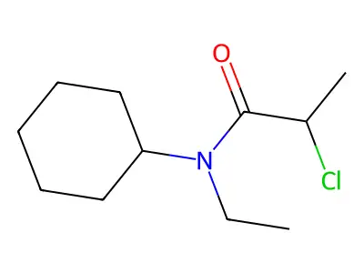 2-chloro-N-cyclohexyl-N-ethylpropanamide structure