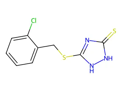 5-{[(2-chlorophenyl)methyl]sulfanyl}-4H-1,2,4-triazole-3-thiol structure