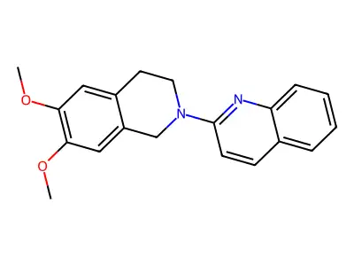 2-(6,7-dimethoxy-3,4-dihydro-1H-isoquinolin-2-yl)quinoline structure