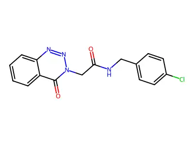 N-[(4-chlorophenyl)methyl]-2-(4-oxo-1,2,3-benzotriazin-3-yl)acetamide structure