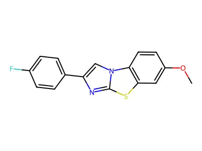 2-(4-Fluorophenyl)-7-methoxyimidazo[2,1-b]benzothiazole structure