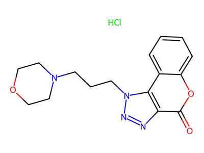 1-[3-(4-morpholinyl)propyl]chromeno[3,4-d][1,2,3]triazol-4(1H)-one hydrochloride structure