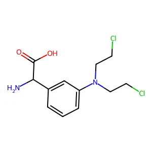 Glycine, 2-(m-(bis(2-chloroethyl)amino)phenyl)- structure