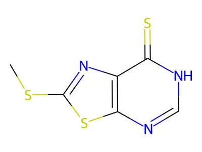 2-(methylsulfanyl)[1,3]thiazolo[5,4-d]pyrimidine-7(6H)-thione structure