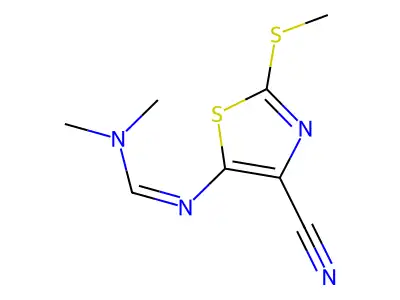 N'-(4-cyano-2-methylsulfanyl-1,3-thiazol-5-yl)-N,N-dimethylmethanimidamide structure