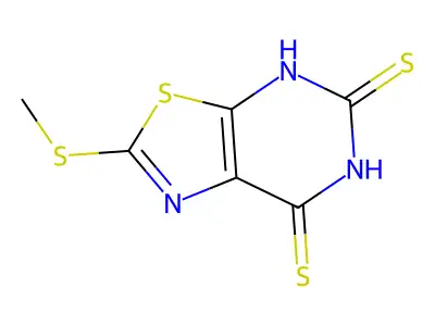 2-(Methylthio)(1,3)thiazolo(5,4-d)pyrimidine-5,7-dithiol structure