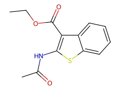 Ethyl 2-acetamido-1-benzothiophene-3-carboxylate structure