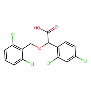 Acetic acid, 2-((2,6-dichlorobenzyl)oxy)-2-(2,4-dichlorophenyl)- structure