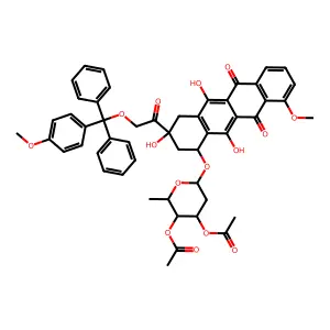 [3-acetyloxy-2-methyl-6-[[3,5,12-trihydroxy-10-methoxy-3-[2-[(4-methoxyphenyl)-diphenylmethoxy]acetyl]-6,11-dioxo-2,4-dihydro-1H-tetracen-1-yl]oxy]oxan-4-yl] acetate structure