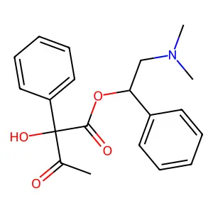 Mandelic acid, alpha-acetyl-, 2-(dimethylamino)-1-phenylethyl ester structure