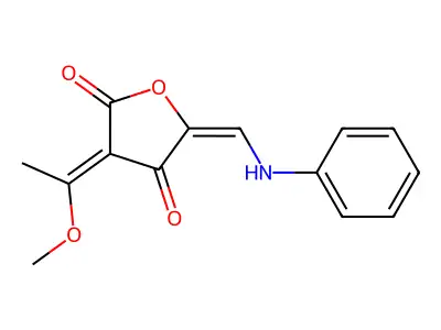 5-(Anilinomethylidene)-3-(1-methoxyethylidene)oxolane-2,4-dione structure