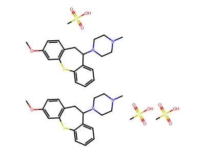 C20H24N2OS.3/2CH4O3S.1/2H2O structure