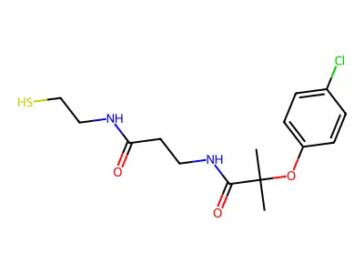 N-(2-(2-Mercaptoethylcarbamoyl)ethyl)-2-(p-chlorophenoxy)isobutyramide structure