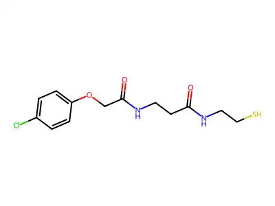 Propanamide, 3-(((4-chlorophenoxy)acetyl)amino)-N-(2-mercaptoethyl)- structure