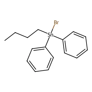 Bromo-butyl-diphenyl-stannane structure
