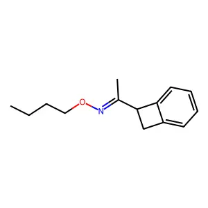 1-Bicyclo(4.2.0)octa-1,3,5-trien-7-ylethanone O-butyloxime structure