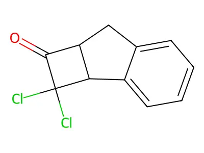 2,2-dichloro-2,2a,7,7a-tetrahydro-1H-cyclobuta[a]inden-1-one structure