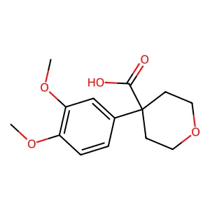 4-(3,4-dimethoxyphenyl)tetrahydro-2H-pyran-4-carboxylic acid structure