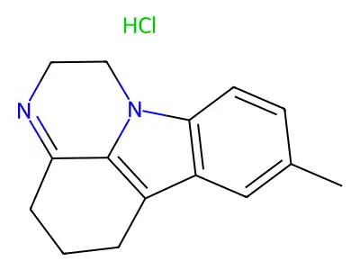 1H-Pyrazino(3,2,1-jk)carbazole, 2,4,5,6-tetrahydro-8-methyl-, monohydrochloride structure