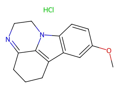 1H-Pyrazino(3,2,1-jk)carbazole, 2,4,5,6-tetrahydro-8-methoxy-, monohydrochloride structure