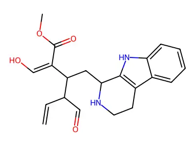 Methyl (alphaZ,betaS,1S)-beta-(1-formyl-2-propen-1-yl)-2,3,4,9-tetrahydro-alpha-(hydroxymethylene)-1H-pyrido[3,4-b]indole-1-butanoate structure
