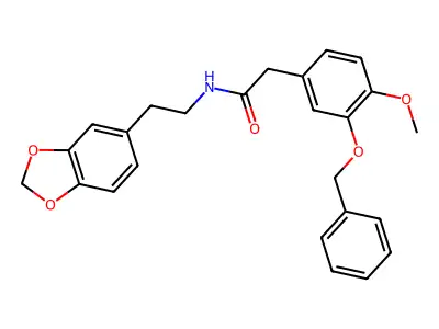 N-(2-Benzo(1,3)dioxol-5-YL-ethyl)-2-(3-benzyloxy-4-methoxy-phenyl)-acetamide structure