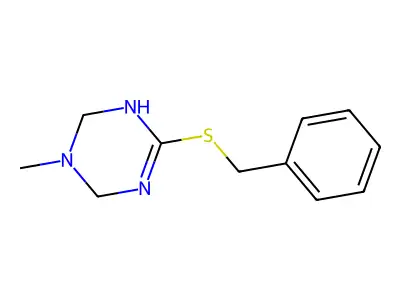 6-(Benzylthio)-3-methyl-1,2,3,4-tetrahydro-1,3,5-triazine structure
