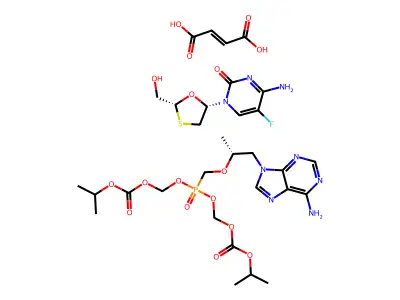 Emtricitabine mixture with tenofovir disoproxil fumarate structure