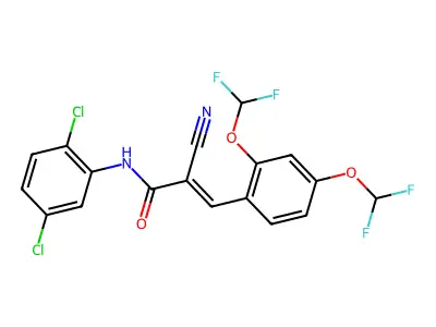 3-[2,4-bis(difluoromethoxy)phenyl]-2-cyano-N-(2,5-dichlorophenyl)prop-2-enamide structure