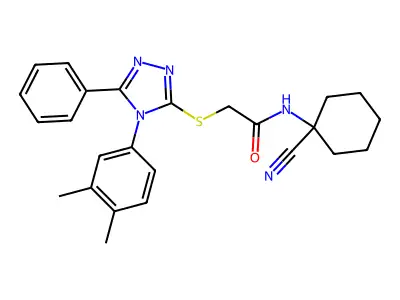 N-(1-cyanocyclohexyl)-2-[[4-(3,4-dimethylphenyl)-5-phenyl-1,2,4-triazol-3-yl]sulfanyl]acetamide structure