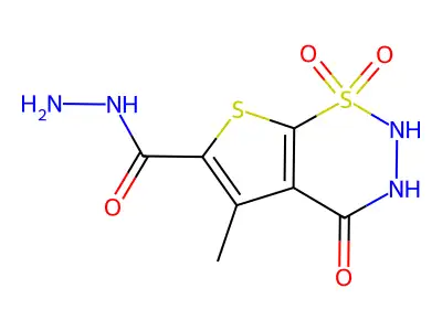 5-methyl-1,1,4-trioxo-2H,3H,4H-1lambda6-thieno[3,2-e][1,2,3]thiadiazine-6-carbohydrazide structure