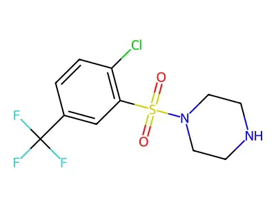 1-[2-Chloro-5-(trifluoromethyl)benzenesulfonyl]piperazine structure