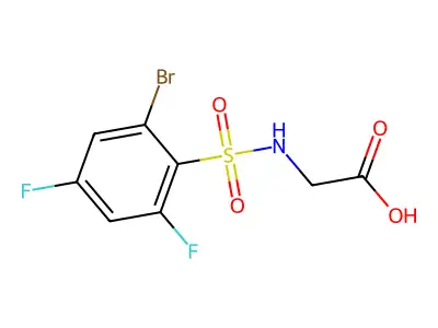 2-(2-Bromo-4,6-difluorobenzenesulfonamido)acetic acid structure