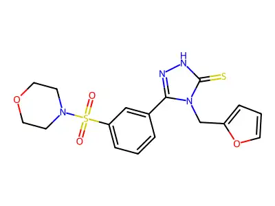 4-(2-furylmethyl)-5-[3-(morpholin-4-ylsulfonyl)phenyl]-4H-1,2,4-triazole-3-thiol structure